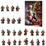 Vacation Advent Calendar Cute Dachshund Pendant 24 Days Xmas Countdown Calendar for Present Type B
