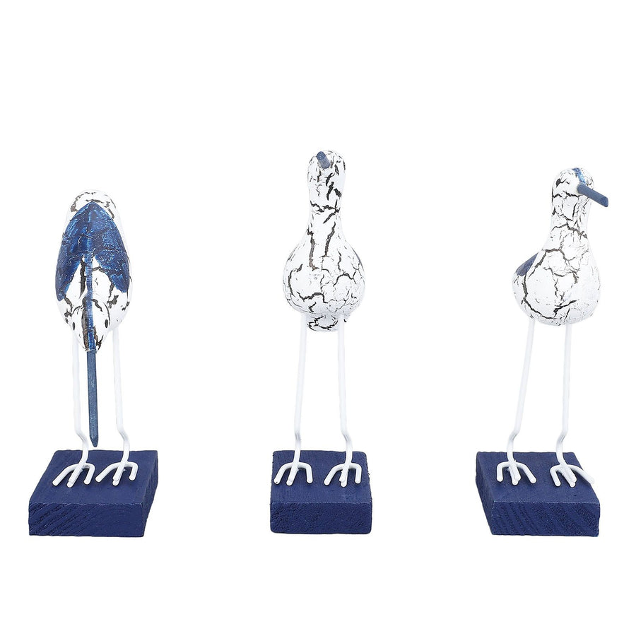 Seagull Figurine Composite Wood Iron Vivid Exquisite Seagull Seabird Statue for Desktop Décor