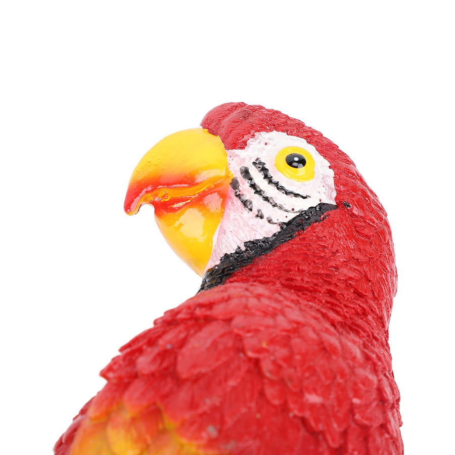 Parrot Sculpture Decoration Indoor Outdoor Resin Macaw Statue Figurine Garden Art Right Red