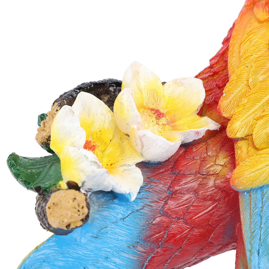 Parrot Sculpture Decoration Indoor Outdoor Resin Macaw Statue Figurine Garden Art Right Red
