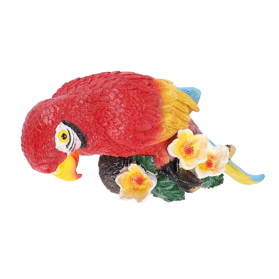 Parrot Sculpture Decoration Indoor Outdoor Resin Macaw Statue Figurine Garden Art Right Red