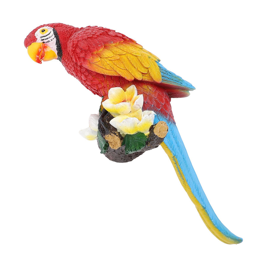 Parrot Sculpture Decoration Indoor Outdoor Resin Macaw Statue Figurine Garden Art Right Red