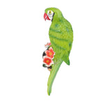 Hanging Parrots Sculpture Decorative Realistic Animal Parrots Garden Statues Cute Tropical Bird Decor for Yard Balcony Green On Right