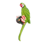 Hanging Parrots Sculpture Decorative Realistic Animal Parrots Garden Statues Cute Tropical Bird Decor for Yard Balcony Green On Right
