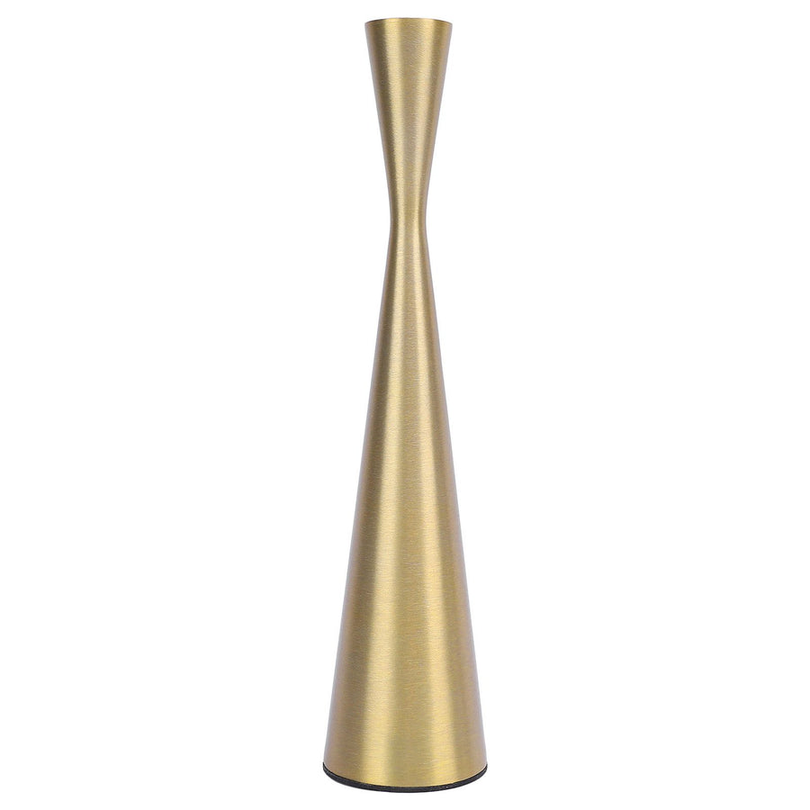 Geometric Candle Holder Aluminum Gold Taper Candlestick Holder Decor for 3cm Candle L 6 X 26.5cm / 2.36 X 10.43in