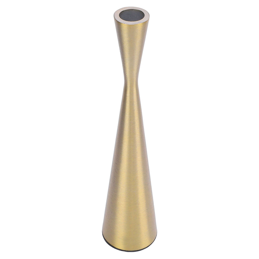 Geometric Candle Holder Aluminum Gold Taper Candlestick Holder Decor for 3cm Candle L 6 X 26.5cm / 2.36 X 10.43in