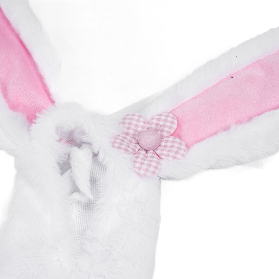Lawn Goose Clothing Plush Cute Long Ear Easter Bunny Outfit for Goose White Rosy