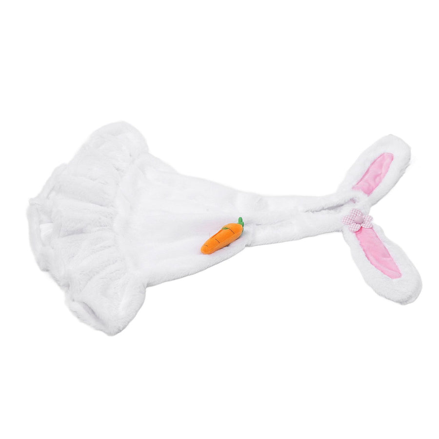 Lawn Goose Clothing Plush Cute Long Ear Easter Bunny Outfit for Goose White Rosy