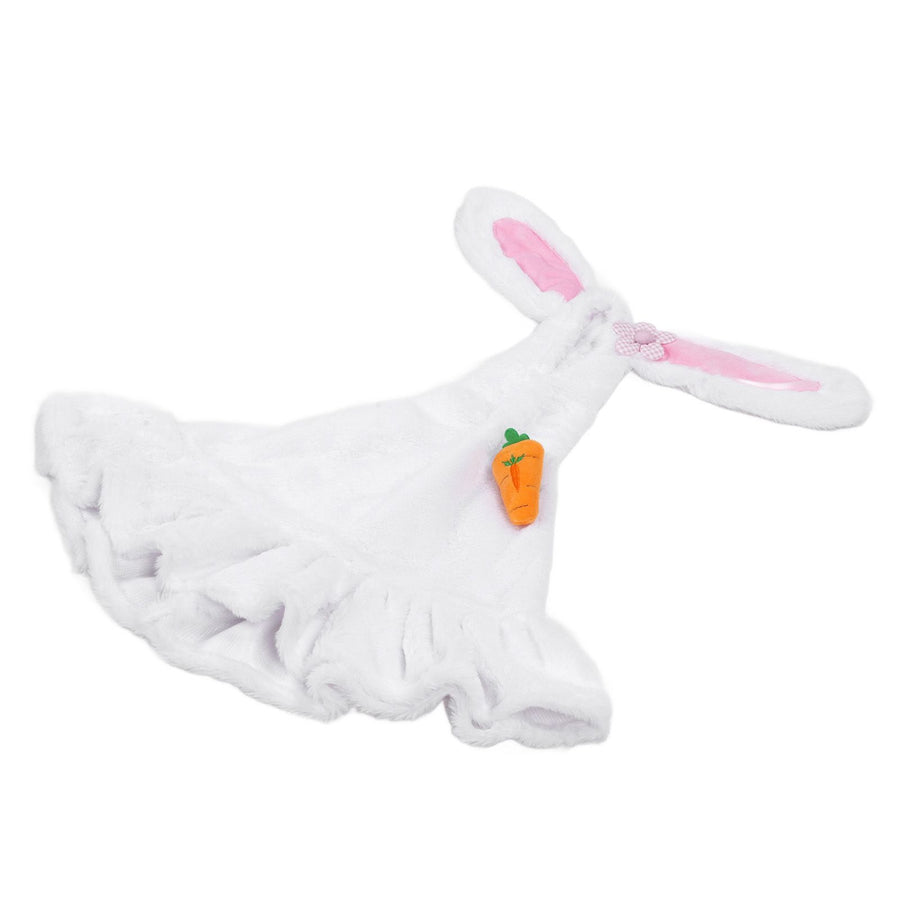 Lawn Goose Clothing Plush Cute Long Ear Easter Bunny Outfit for Goose White Rosy
