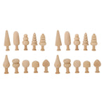 2 Set Unfinished Wooden Trees to Paint Mini Blank Peg Xmas Tree Home Holiday Toy Pendant Wood Decoration