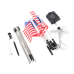 Solar US Flag Lights Red White Blue 8 Modes Independence Day Decor
