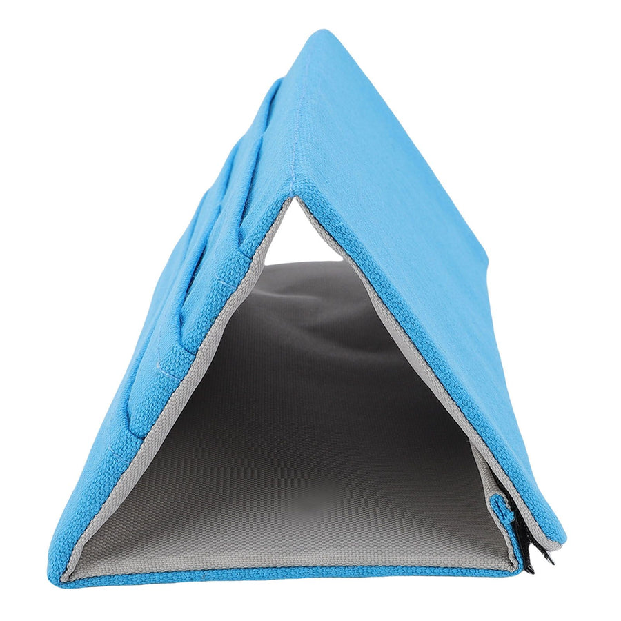 Poker Card Holder Fabric Folding Multi Layered Stylish Game Card Rack Tabletop Stand Blue