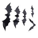 140 Pcs Bats Wall Decor Spooky Black 3D Bat Stickers with Backing Sheets for Home Party