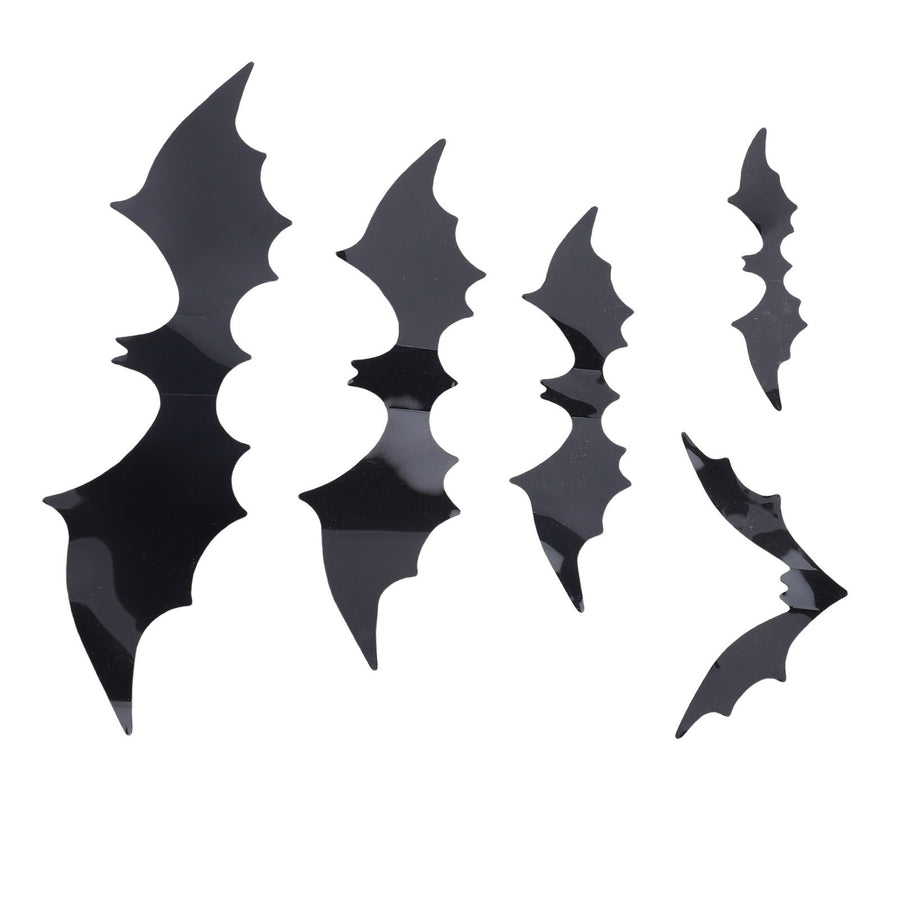 140 Pcs Bats Wall Decor Spooky Black 3D Bat Stickers with Backing Sheets for Home Party