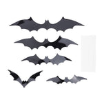 140 Pcs Bats Wall Decor Spooky Black 3D Bat Stickers with Backing Sheets for Home Party