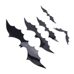 140 Pcs Bats Wall Decor Spooky Black 3D Bat Stickers with Backing Sheets for Home Party