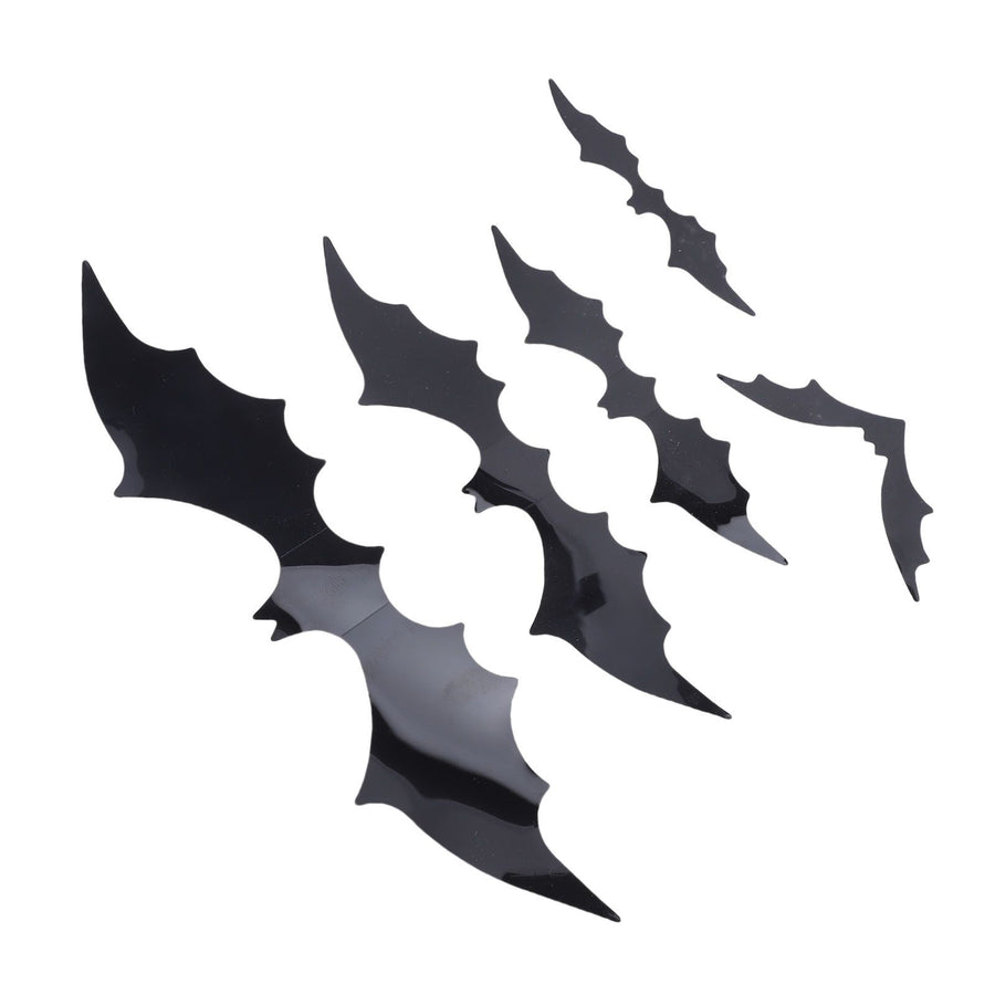140 Pcs Bats Wall Decor Spooky Black 3D Bat Stickers with Backing Sheets for Home Party