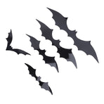 140 Pcs Bats Wall Decor Spooky Black 3D Bat Stickers with Backing Sheets for Home Party