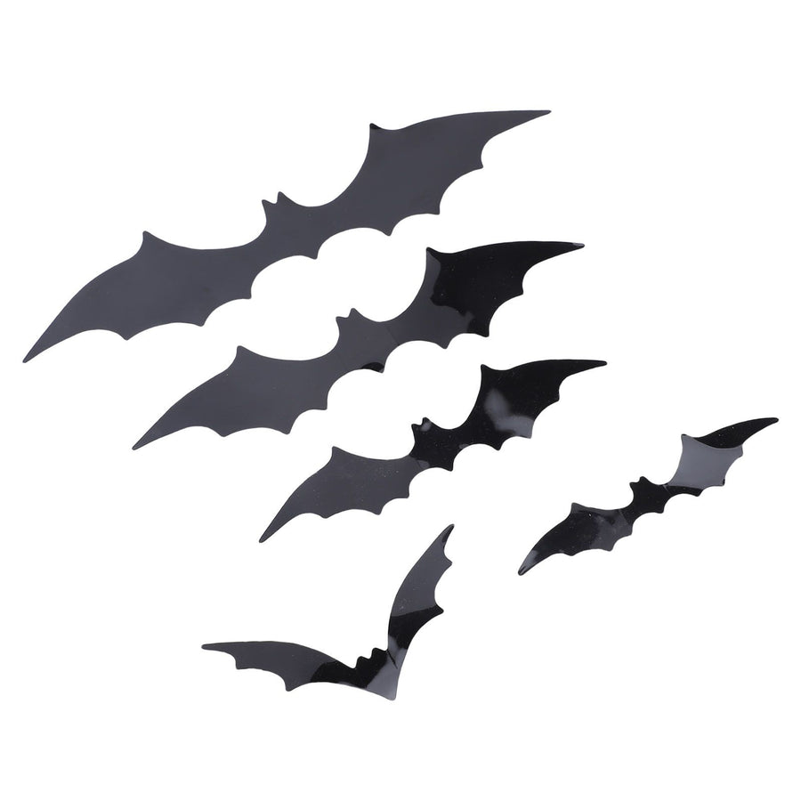 140 Pcs Bats Wall Decor Spooky Black 3D Bat Stickers with Backing Sheets for Home Party