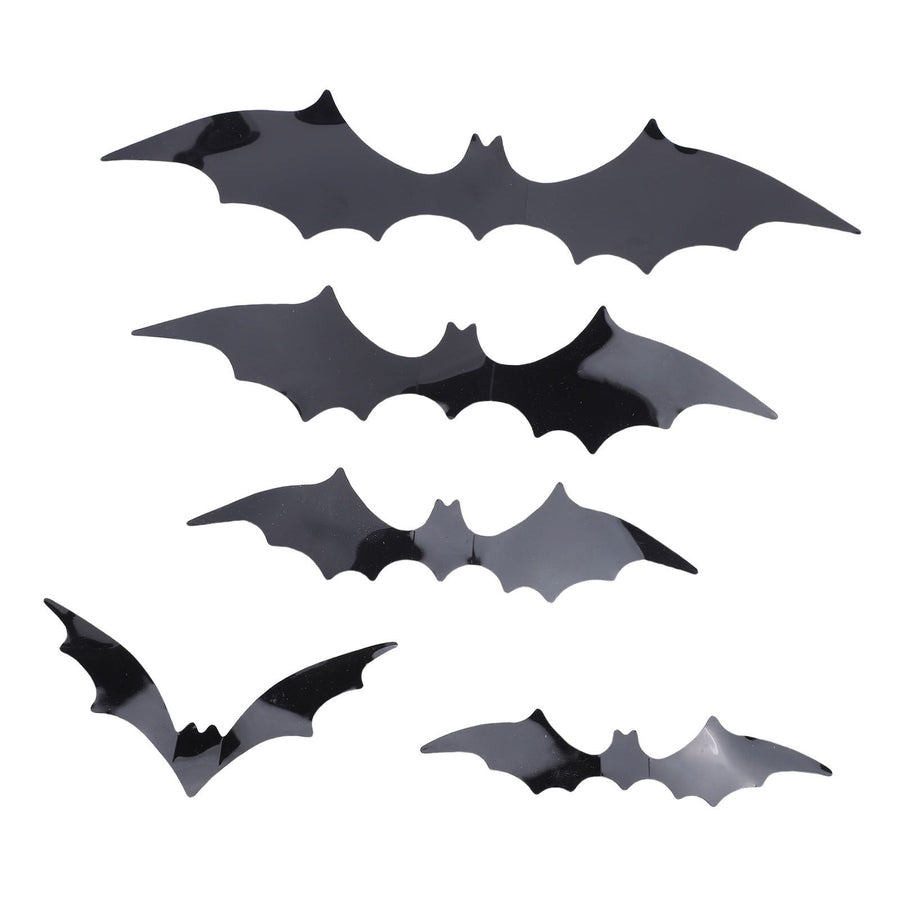 140 Pcs Bats Wall Decor Spooky Black 3D Bat Stickers with Backing Sheets for Home Party