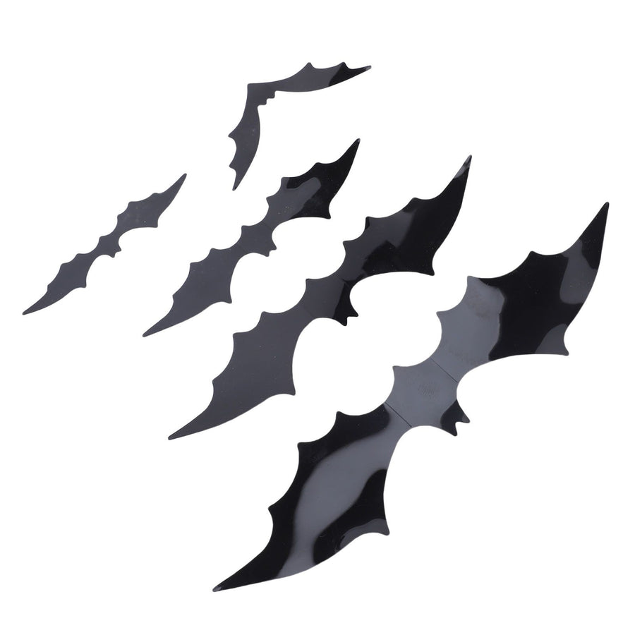 140 Pcs Bats Wall Decor Spooky Black 3D Bat Stickers with Backing Sheets for Home Party
