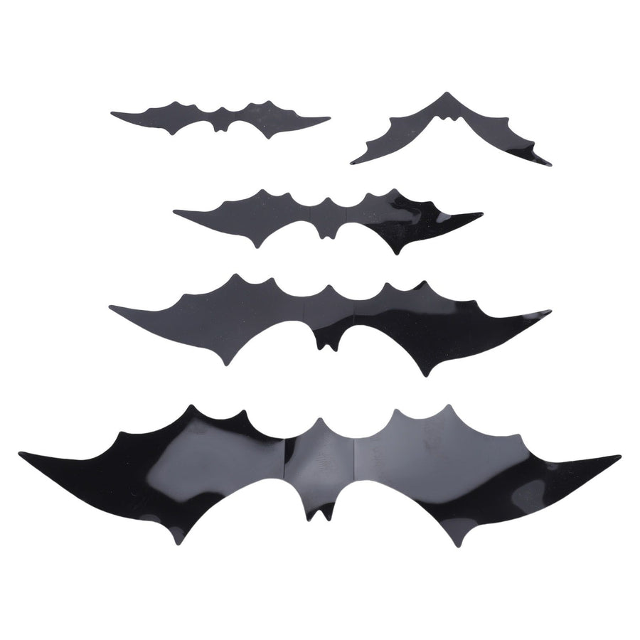 140 Pcs Bats Wall Decor Spooky Black 3D Bat Stickers with Backing Sheets for Home Party