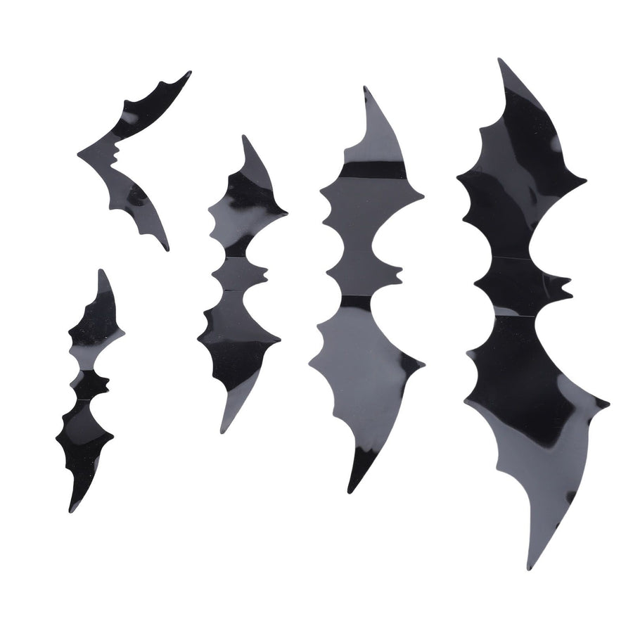 140 Pcs Bats Wall Decor Spooky Black 3D Bat Stickers with Backing Sheets for Home Party