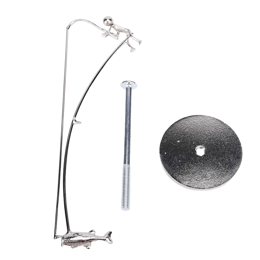 Fisherman Balancing Sculpture Modern Kinetic Metal Fishing Statue for Home Office Decor Art Ornament
