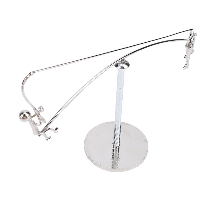 Fisherman Balancing Sculpture Modern Kinetic Metal Fishing Statue for Home Office Decor Art Ornament