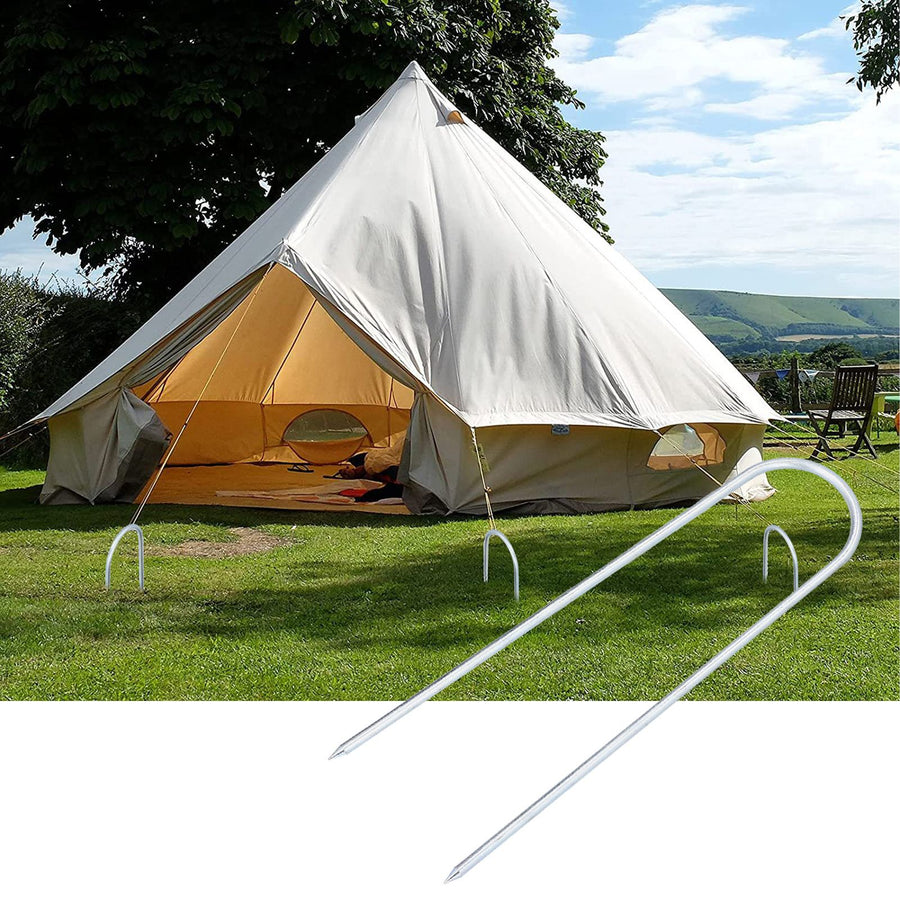 4PCS U Shaped Nail Tent Nails Ground Staple Stainless Steel Garden Pegs Securing Lawn Supplies