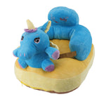 Learning Sitting Chair Prevents Falls Adjustable Angle Portable Safe Super Soft Plush Baby Support Seat Blue Horse