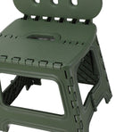 Folding Step Stool PP Thickened Portable Small Kids Step Stool with Handle for Outdoor Camping Fishing Picnic Green L