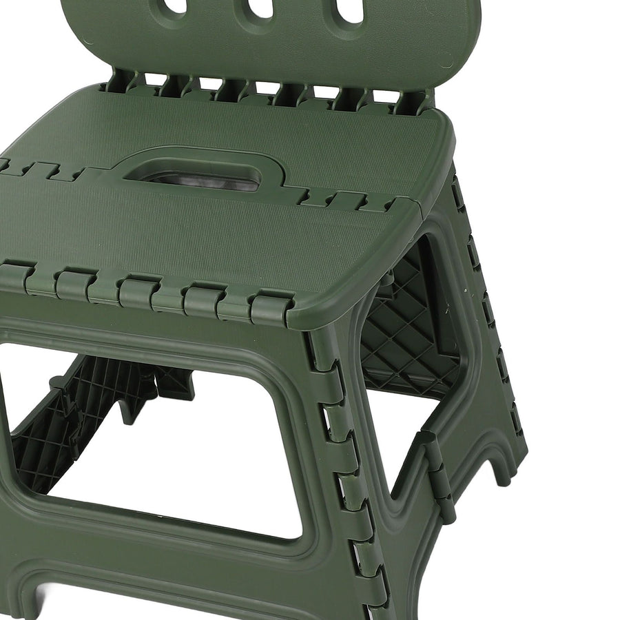 Folding Step Stool PP Thickened Portable Small Kids Step Stool with Handle for Outdoor Camping Fishing Picnic Green L