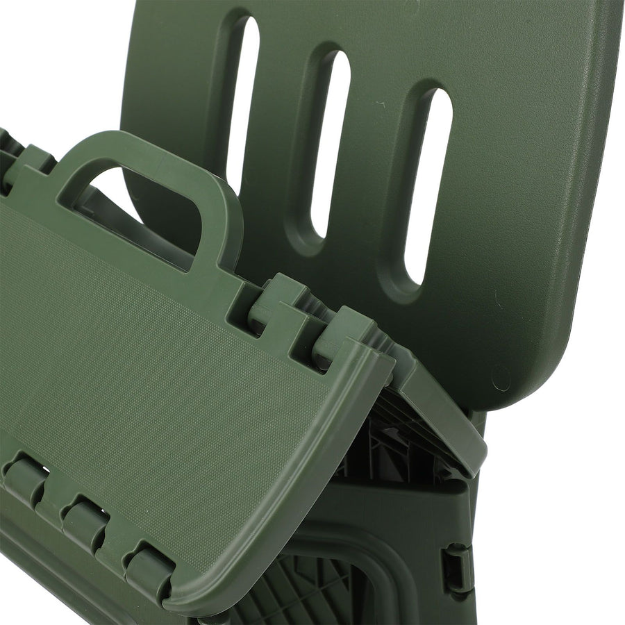 Folding Step Stool PP Thickened Portable Small Kids Step Stool with Handle for Outdoor Camping Fishing Picnic Green L