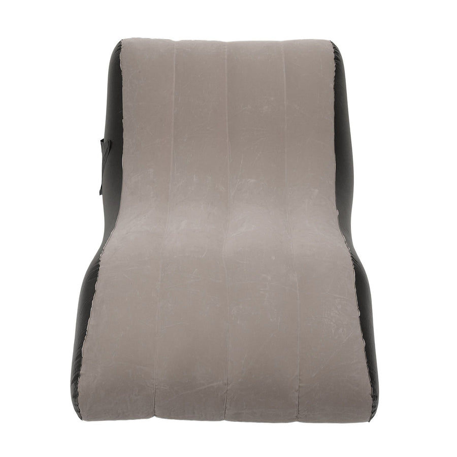 Inflatable Sofa Chair PVC Flocked Inflatable Chair Blow Up Couch for Living Rooms Camping Trips Travel Brown