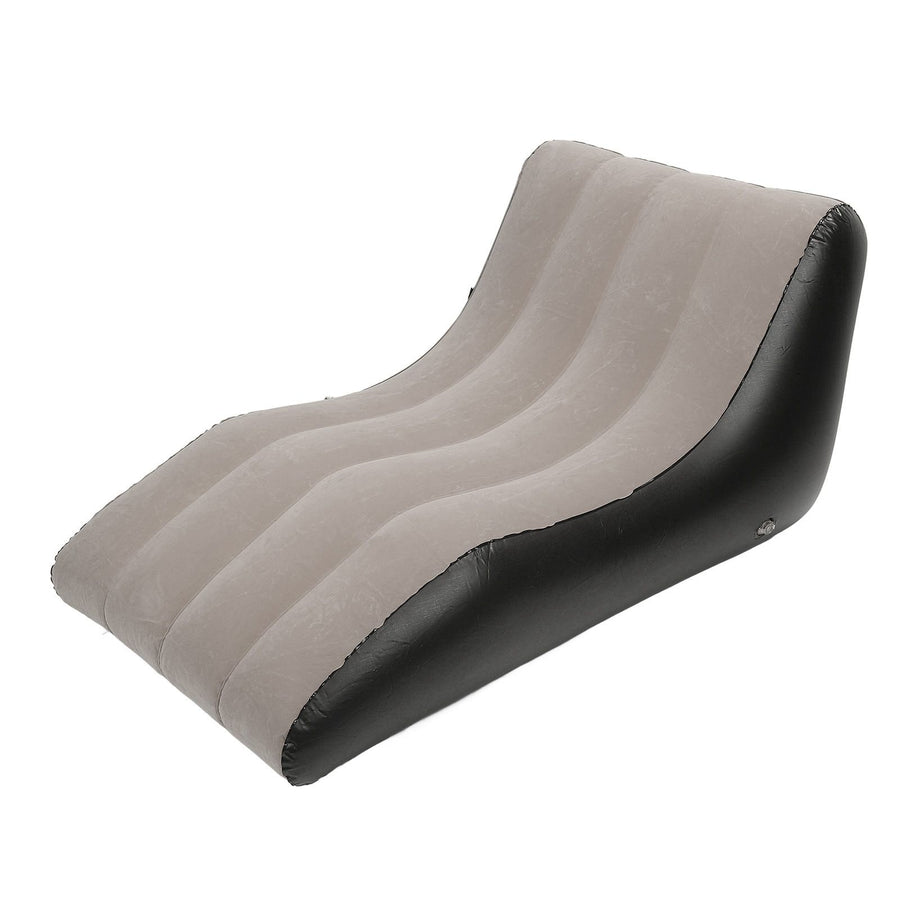 Inflatable Sofa Chair PVC Flocked Inflatable Chair Blow Up Couch for Living Rooms Camping Trips Travel Brown