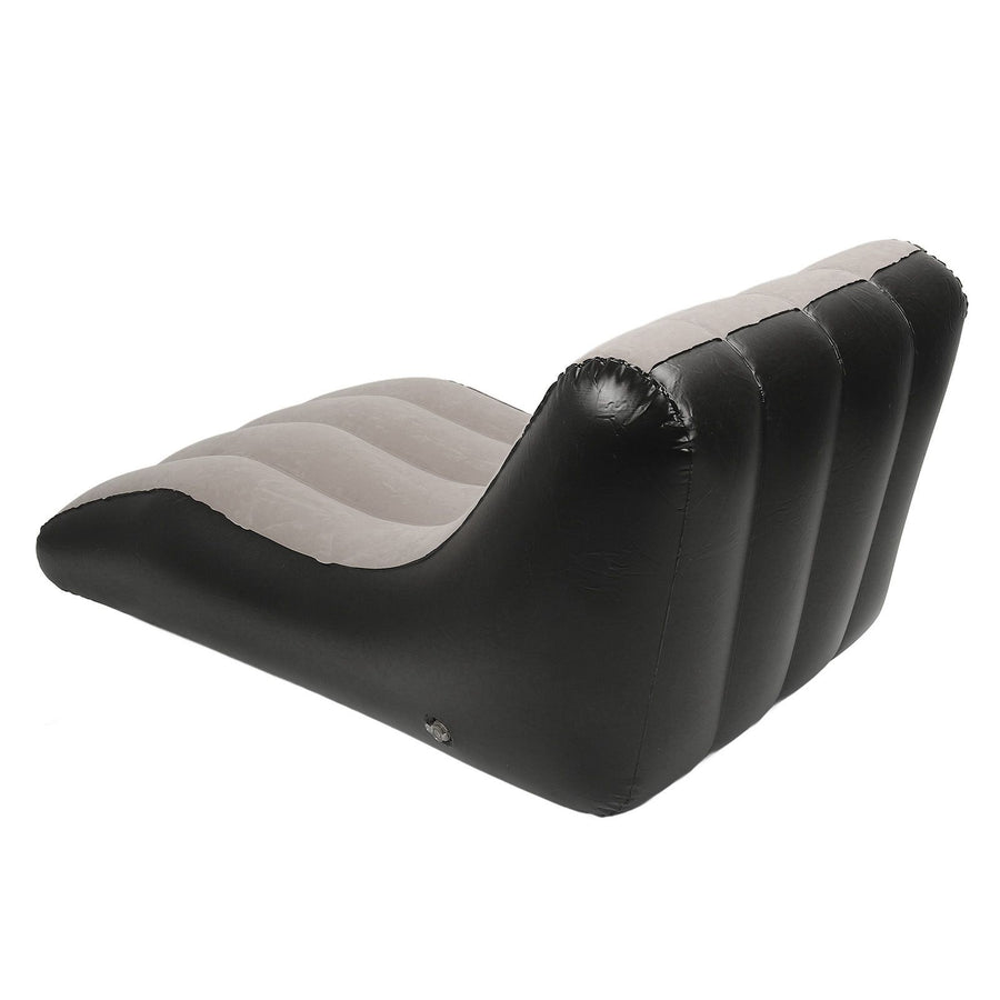 Inflatable Sofa Chair PVC Flocked Inflatable Chair Blow Up Couch for Living Rooms Camping Trips Travel Brown