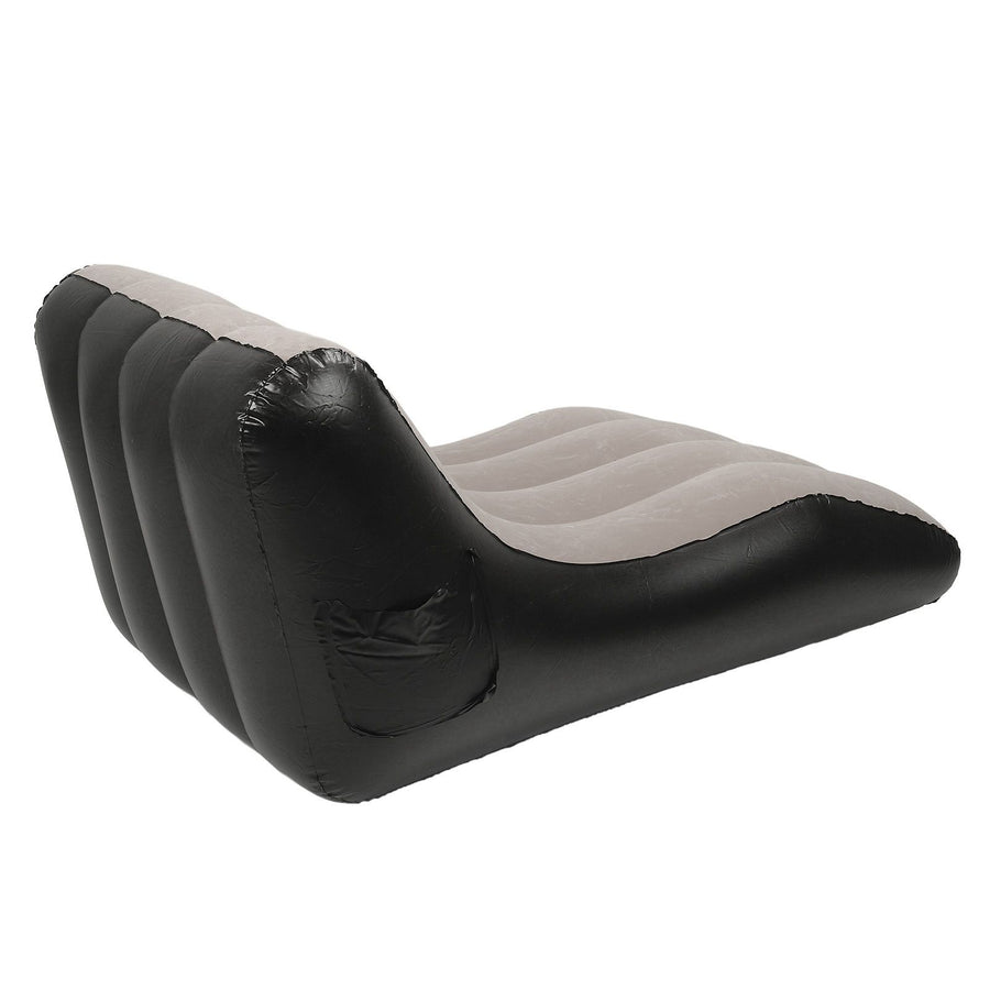 Inflatable Sofa Chair PVC Flocked Inflatable Chair Blow Up Couch for Living Rooms Camping Trips Travel Brown