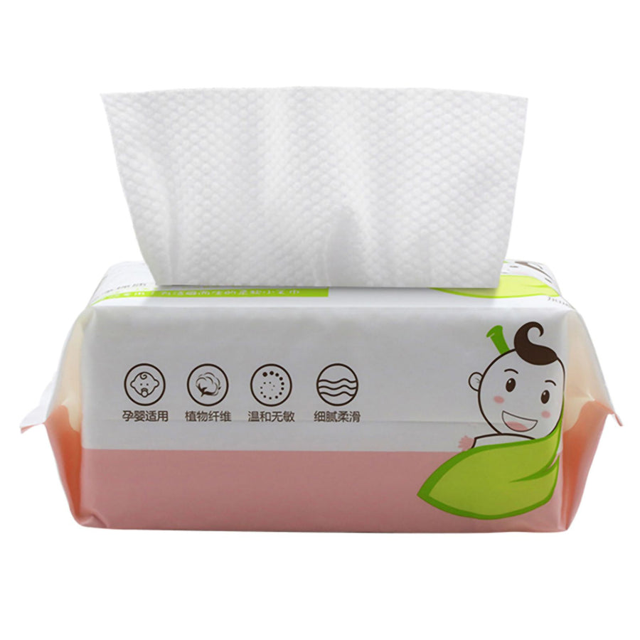 60Pcs Bag Skin Friendly Wet and Dry Dual Use Cotton Tissue Disposable Portable Tissue Paper