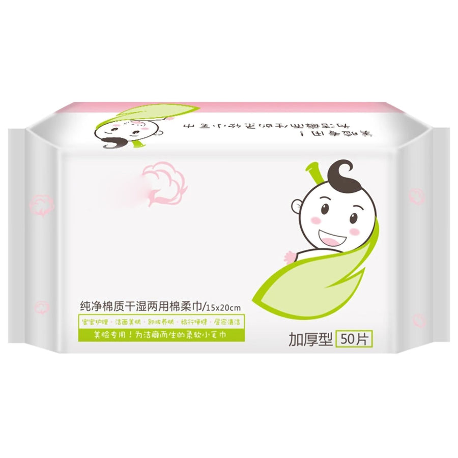 60Pcs Bag Skin Friendly Wet and Dry Dual Use Cotton Tissue Disposable Portable Tissue Paper