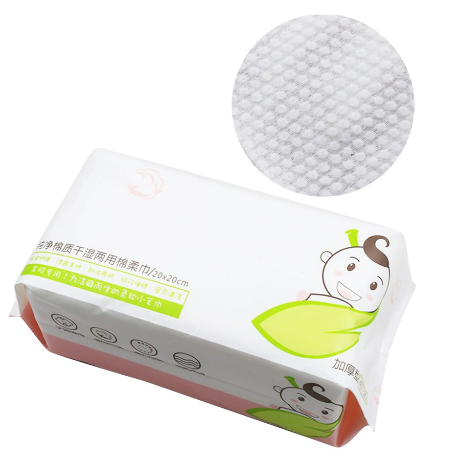 60Pcs Bag Skin Friendly Wet and Dry Dual Use Cotton Tissue Disposable Portable Tissue Paper