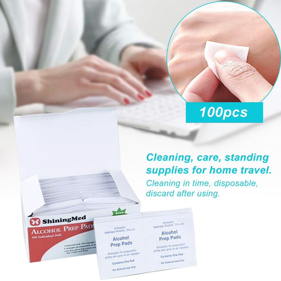 100Pcs Portable Disposable Non Woven Wipe Pad Cleaning Pads Wet Paper