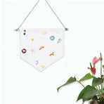 3pcs Pin Wall Display Blank Banners Badge Lapel Brooch Display Pendant Home Decoration AccessoriesWhite M