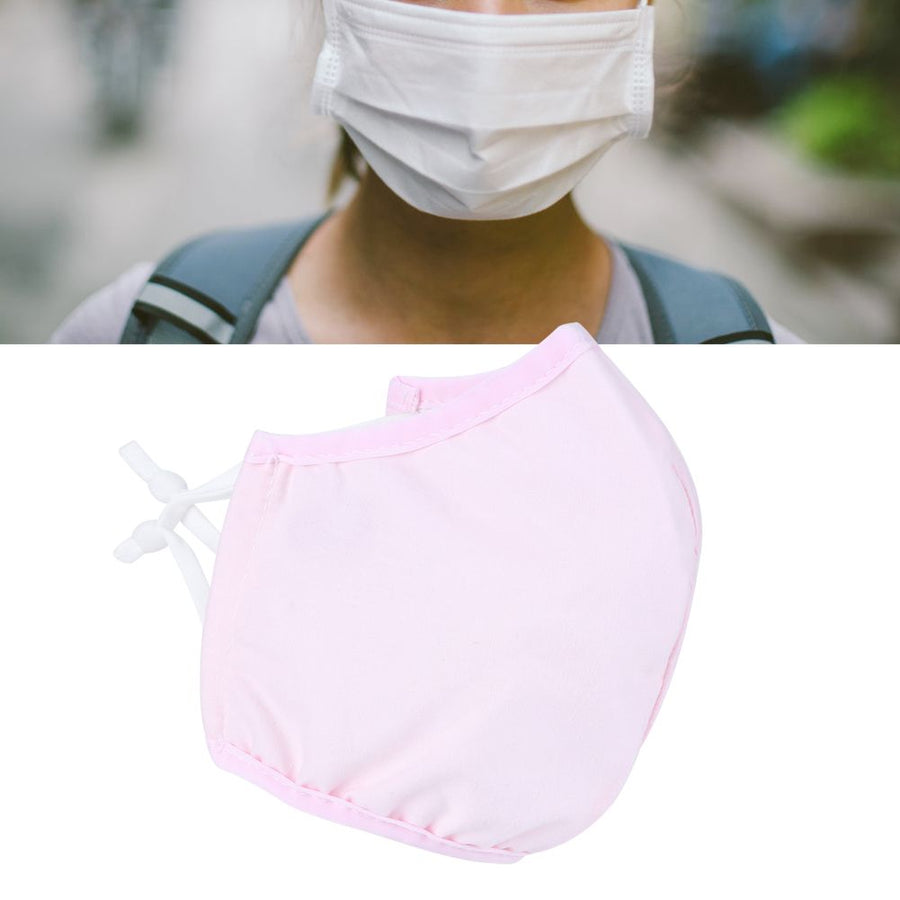 3Pcs Washable Cotton Face Cover Dust Proof Breathable Mouth Muffle for Adult Men Women Use(Pink )