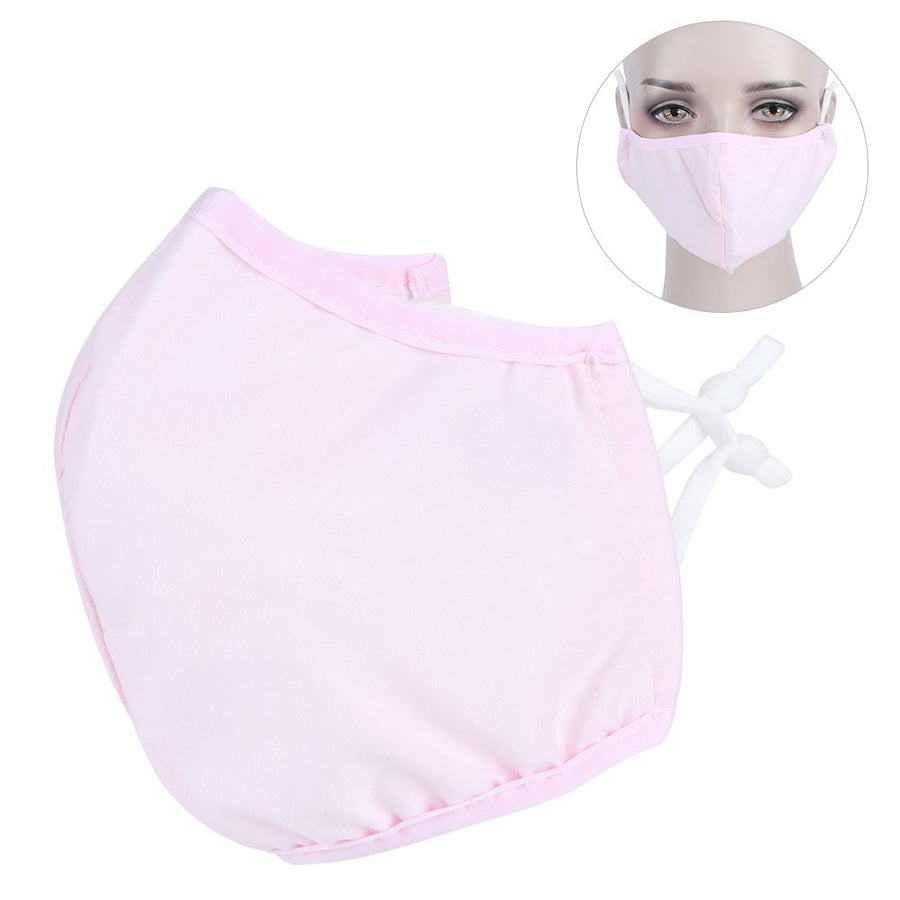 3Pcs Washable Cotton Face Cover Dust Proof Breathable Mouth Muffle for Adult Men Women Use(Pink )