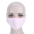3Pcs Washable Cotton Face Cover Dust Proof Breathable Mouth Muffle for Adult Men Women Use(Pink )