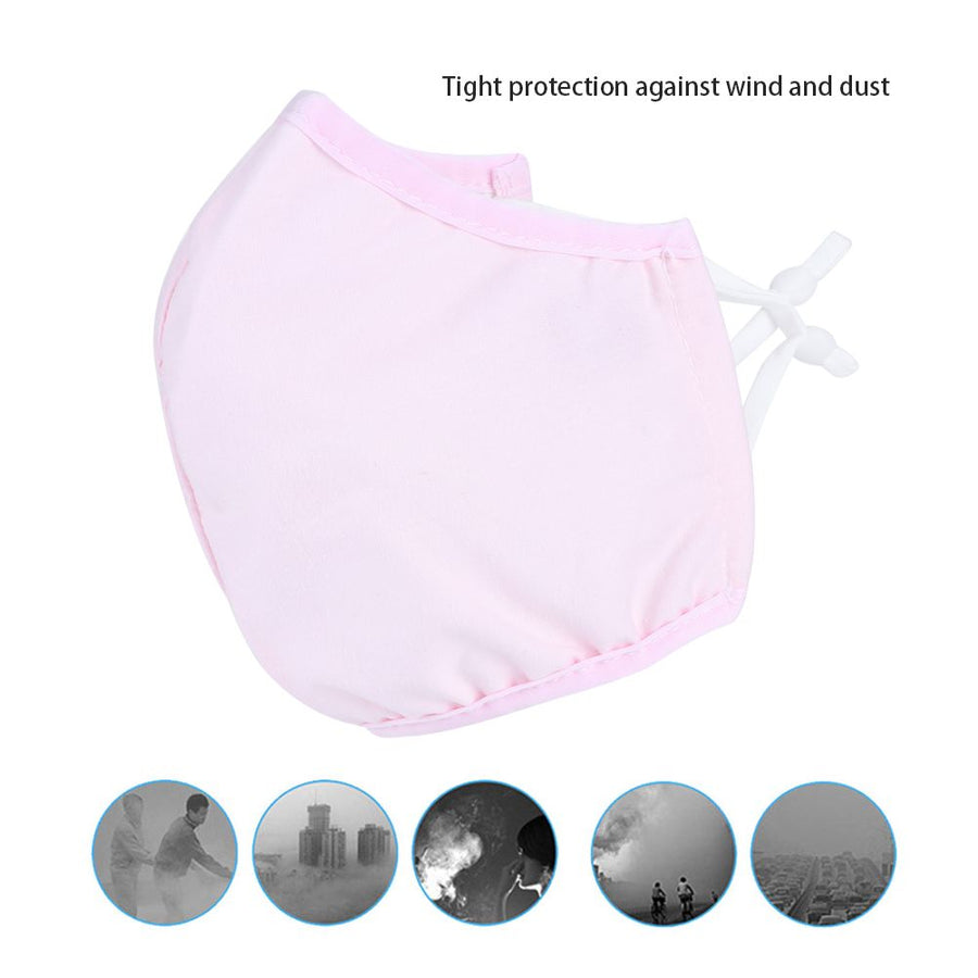 3Pcs Washable Cotton Face Cover Dust Proof Breathable Mouth Muffle for Adult Men Women Use(Pink )