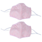 2Pcs Daily Dust Proof Mouth Muffle Breathable Cotton Anti-Smog Face Protection Children Use(Pink Printing )
