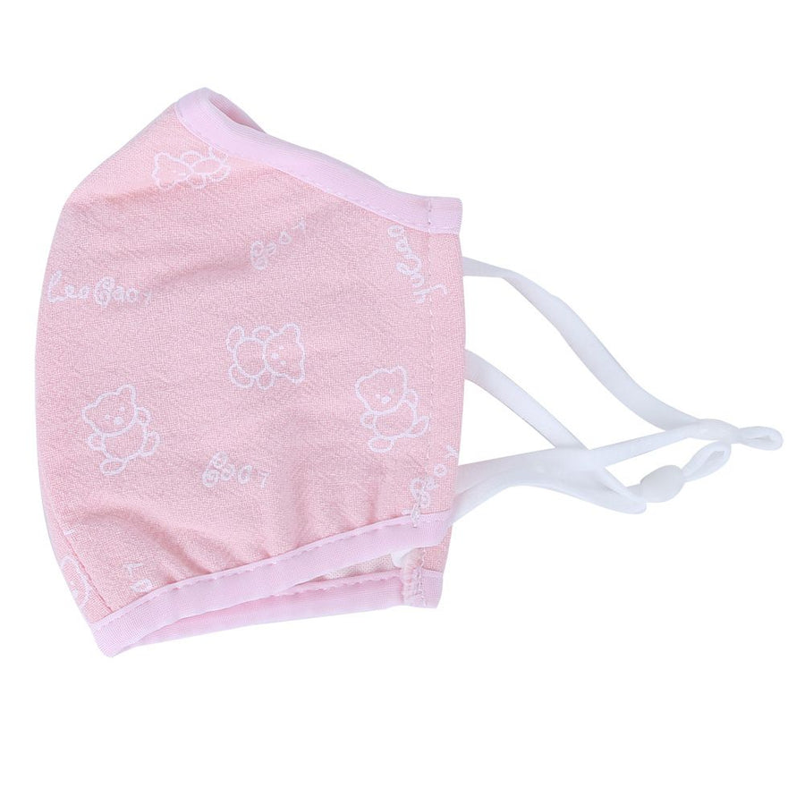 2Pcs Daily Dust Proof Mouth Muffle Breathable Cotton Anti-Smog Face Protection Children Use(Pink Printing )