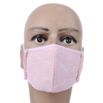 2Pcs Daily Dust Proof Mouth Muffle Breathable Cotton Anti-Smog Face Protection Children Use(Pink Printing )